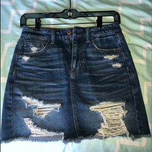 American Eagle denim distressed skirt